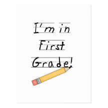 Lined Paper and Pencil First Grade Postcards