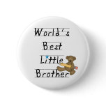 Lined Paper World's Best Little Brother Pinback Button