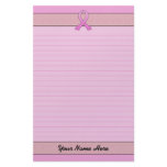 Lined Pink Ribbon stationery