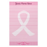 Lined Pink Ribbon Tartan stationery