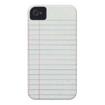 Lined School Paper Background iPhone 4 Cases