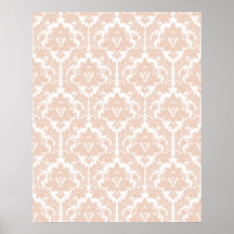 Linen Beige Damask Pattern Poster