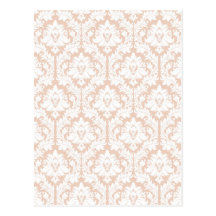 Linen Beige Damask Post Card