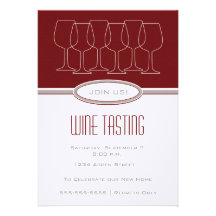 Linen Paper Wine Tasting Invitation