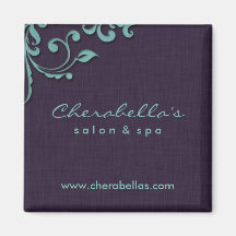 Linen Salon Spa Floral Magnet Purple Denim