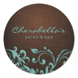 Linen Salon spa sticker blue brown