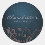 Linen Salon spa sticker denim blue beige brown