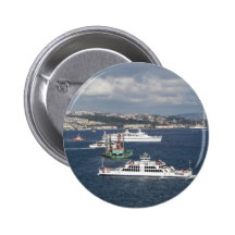 Liner and Ferry In The Bosphorus Pinback Buttons