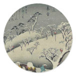 Lingering snow at Asukayama by Ando, Hiroshige Round Sticker