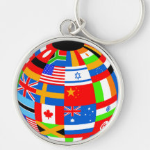 l'international marque la terre de globe porte-clef