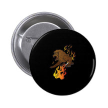 lion and flames design buttons