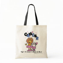 Lion and Lamb Boxers-Make Cancer Black and Blue Tote Bags