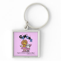 Lion and Lamb Boxers-Make Cancer Black and Blue Keychains