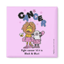 Lion and Lamb Boxers-Make Cancer Black and Blue Refrigerator Magnet