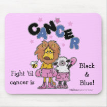 Lion and Lamb Boxers-Make Cancer Black and Blue Mousepad