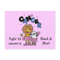 Lion and Lamb Boxers-Make Cancer Black and Blue Postcard