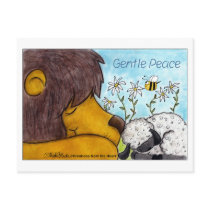 Lion and Lamb Gentle Peace Postcard