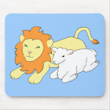 Lion and Lamb Mouse Pad