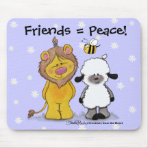 Lion and Lamb Peace Friends Mousepad