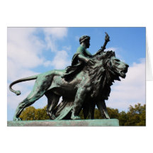 Lion and man statue greeting card