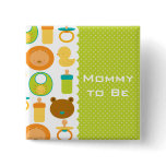 Lion and Teddy Bear Baby Shower Button