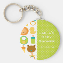 Lion and Teddy Bear Baby Shower Keychain