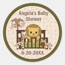 Lion Baby Shower blank labels/seals NALI NJL #01 Sticker