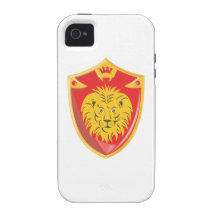 Lion Crown Shield Retro Vibe iPhone 4 Case