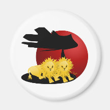 Lion Cub Pair on African Savanna Fridge Magnet