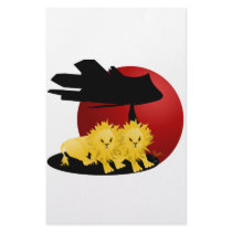 Lion Cub Pair on African Savanna Stationery