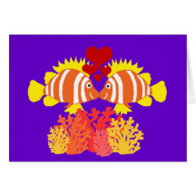 Lion Fish kissing blank card