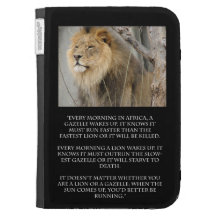Lion Gazelle Running Quote Kindle Case