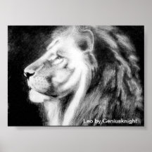 Lion majestueux par l'artiste Geniusknight Affiches