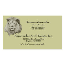 Lion masculin carte de visite