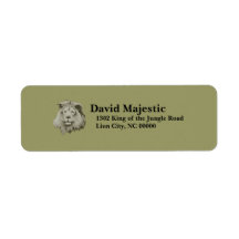 Lion masculin étiquette d’adresse retour