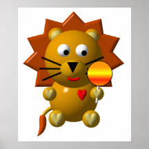 Lion mignon avec la lucette ! affiches