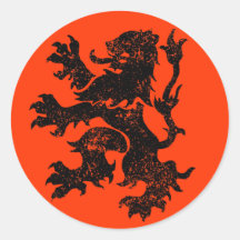 Lion néerlandais autocollant rond