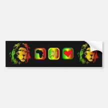 Lion of Zion Judah Reggae Lion Bumper Stickers