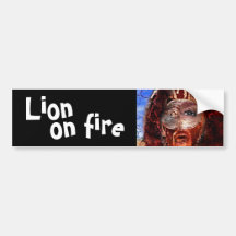 lion on fire bumper sticker
