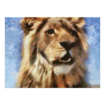 Lion painting personalized invitations