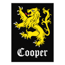 Lion Rampant Personalized Invitation