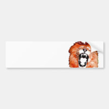 Lion Roaring Bumper Sticker