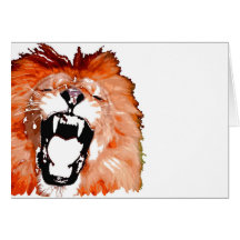 Lion Roaring Cards