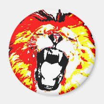 Lion Roaring Fridge Magnet