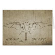 Lion sous la pluie - carte de voeux (blanc)