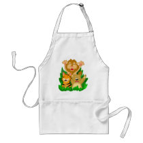 Lion Tiger and Bear Cartoon Apron
