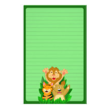 Lion Tiger and Bear Stationery (Ruled)