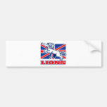 Lionattacking GB British union jack flag Bumper Stickers