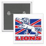 Lionattacking GB British union jack flag Pins