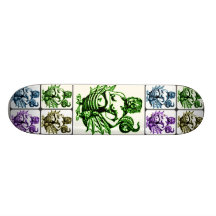 LIONESS WITH DRAGON TAIL GOTH PRINT SKATEBOARD DECK